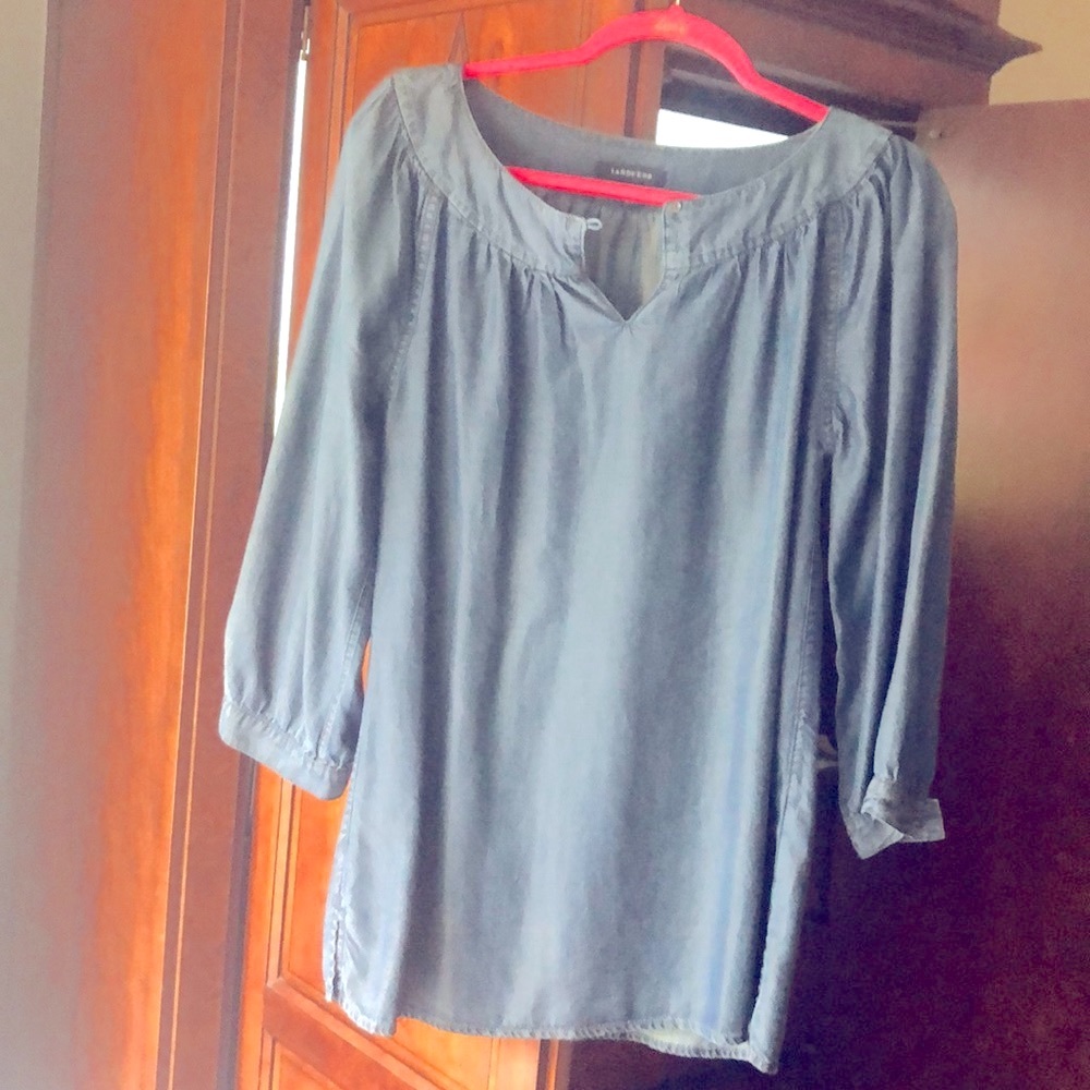 Lands end denim tunic blouse